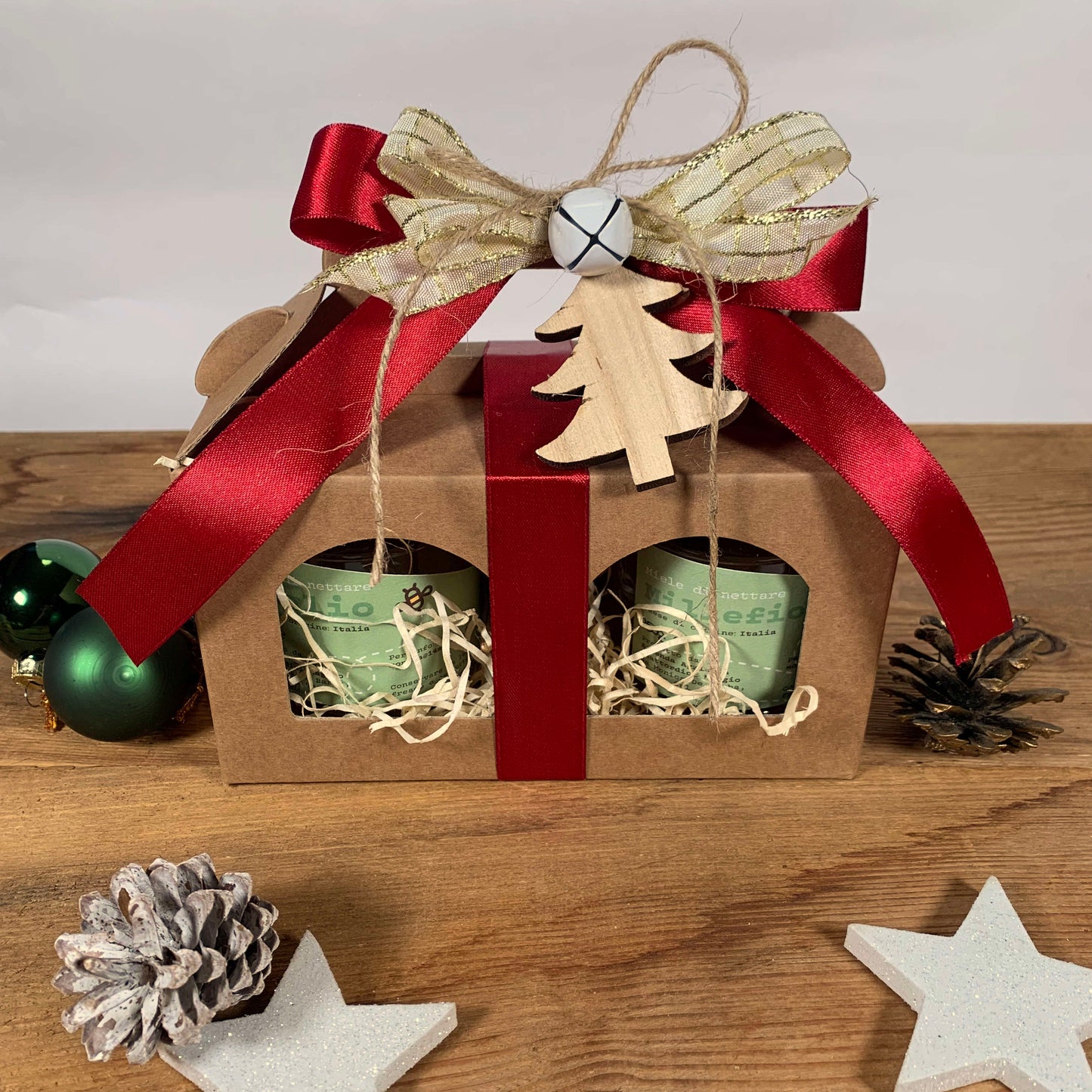 Confezione regalo Natale - 2 vasetti 250g Tiglio e Millefiori