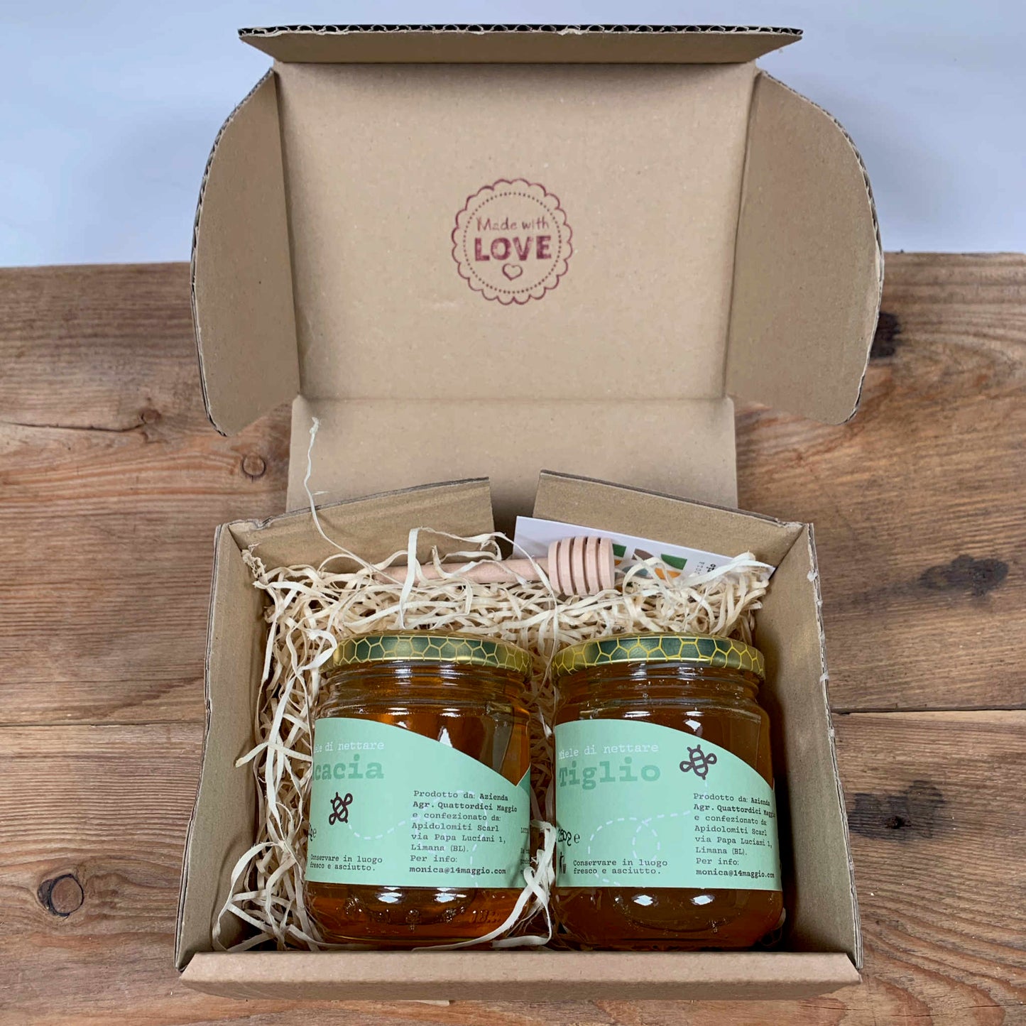 Confezione regalo miele - 2 vasetti 250gr