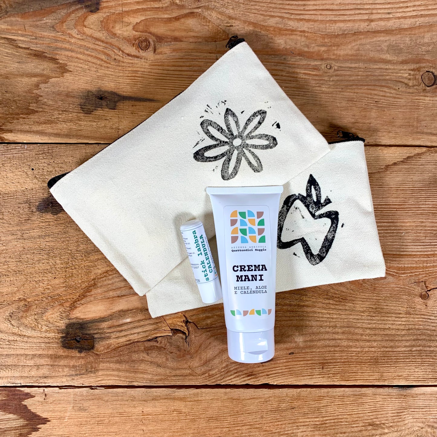 Astuccio crema mani e stick labbra