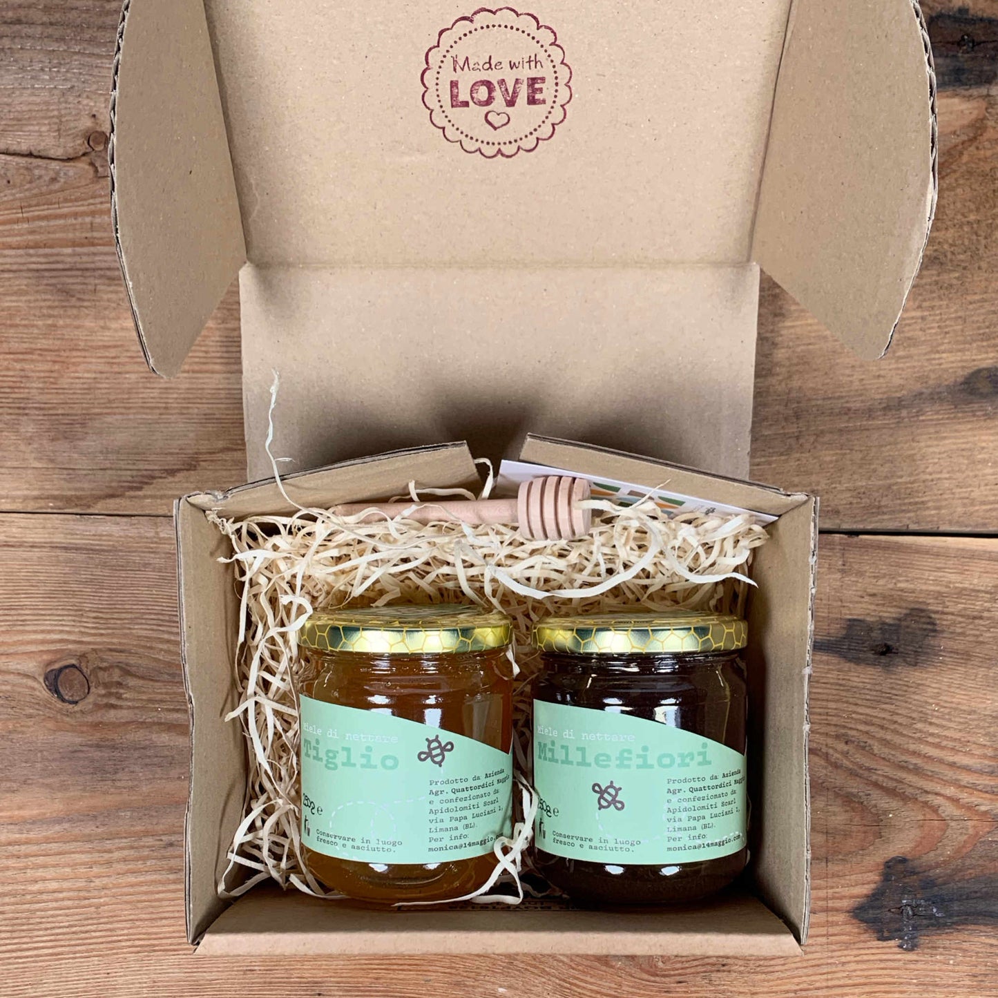 Confezione regalo miele - 2 vasetti 250gr